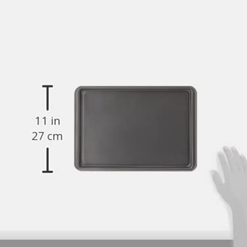 3-Piece Everyday Grey Nonstick Carbon Steel Cookie Sheet Baking Set, Assorted Sizes 13×9, 15×11, 17×11 Inch Kitchen Bakeware Trays