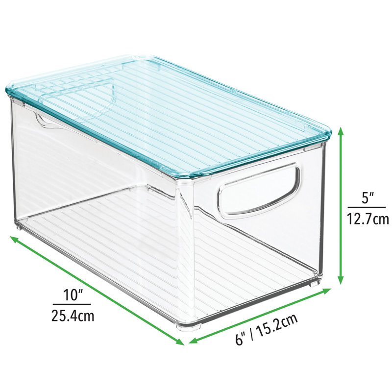 Plastic Storage Organizer Bin Set, Clear/Smoke