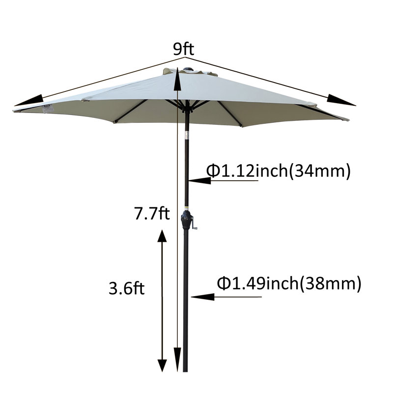 Parasol 9 pi Frozen Dew, Rosée givrée