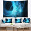 Abstrait brillant bleu vif sur tapisserie noire-28496147