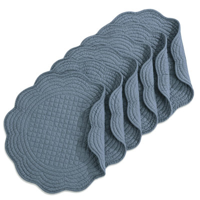 Ensemble de 6 napperons matelassés ronds lavables
