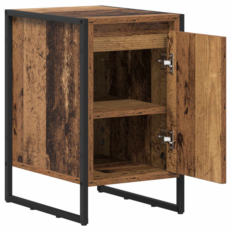 39.5cm W Manufactured Wood Bedside Table, Old Wood