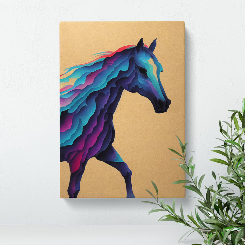 XC1022-1599X Colourful Horse No.5 Abstract - Wrapped Canvas Print, 50cm H x 35cm W x 3cm D