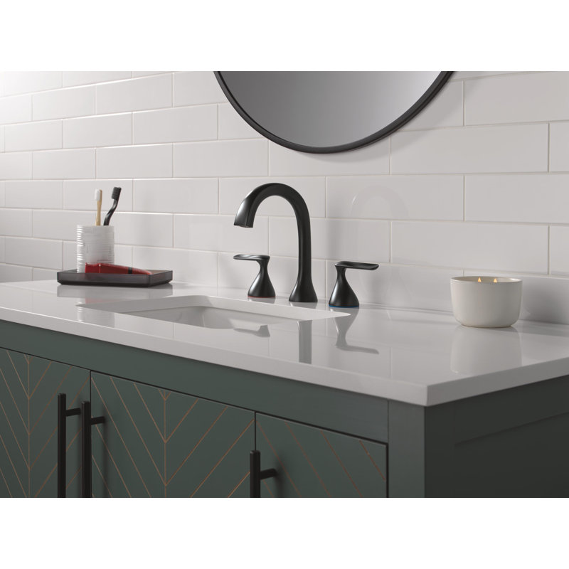Two Handle Widespread Bathroom Faucet, Matte Black