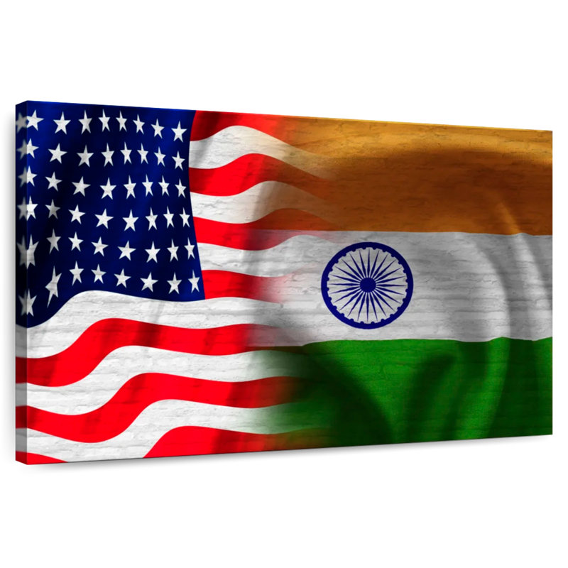Drapeau de Borges, Inde et États-Unis, H 8 po x l 12 po