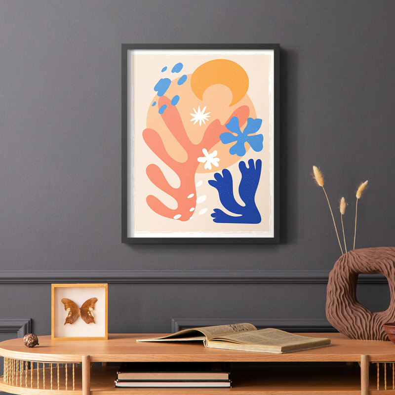 Matisse CDLXXI Framed Print - Solid Wood, Black Single Picture Framed, 14" H x 11" W