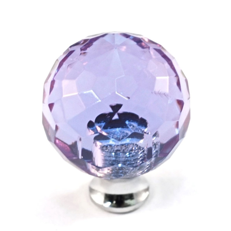 Poignée ronde de 1 3/16 po de diamètre, Alexandrite, Nickel poli