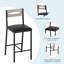 Ensemble de table de salle à manger à hauteur de comptoir 36 po pour 2 personnes avec chaises de bar et tablettes de rangement rembourrées, peu encombrant, appartement, studio-1426837618