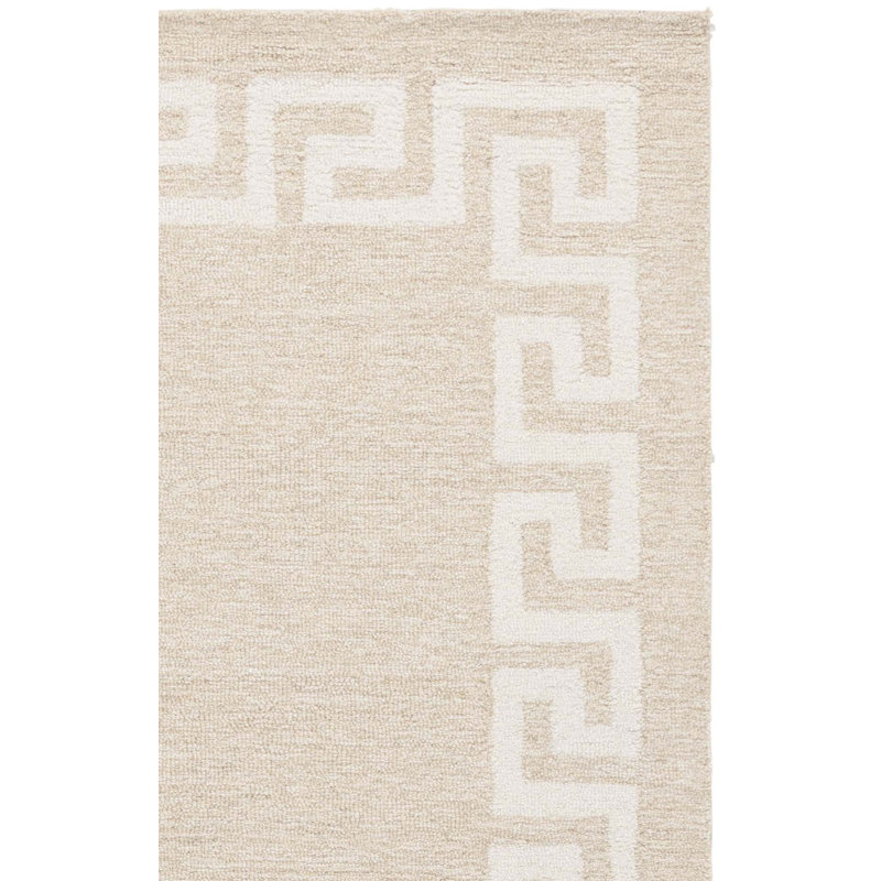 Ebony 780 Hand Tufted Wool/Cotton Geometric Rug in Beige/Ivory, Rectangle 6' x 9'