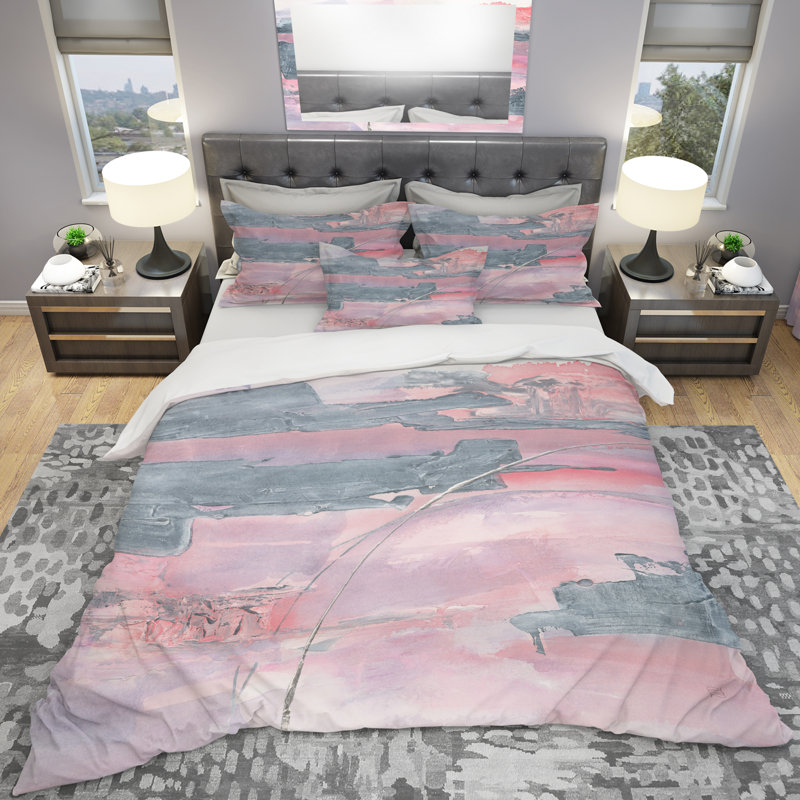 Ensemble de housse de couette Shabby Elegance Dirty Shabby Pink Blush II - microfibre de polyester