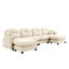 Canapé modulaire modulaire en U avec repose-pieds, tissu chenille, dossier capitonné et assise ergonomique en mousse haute densité.