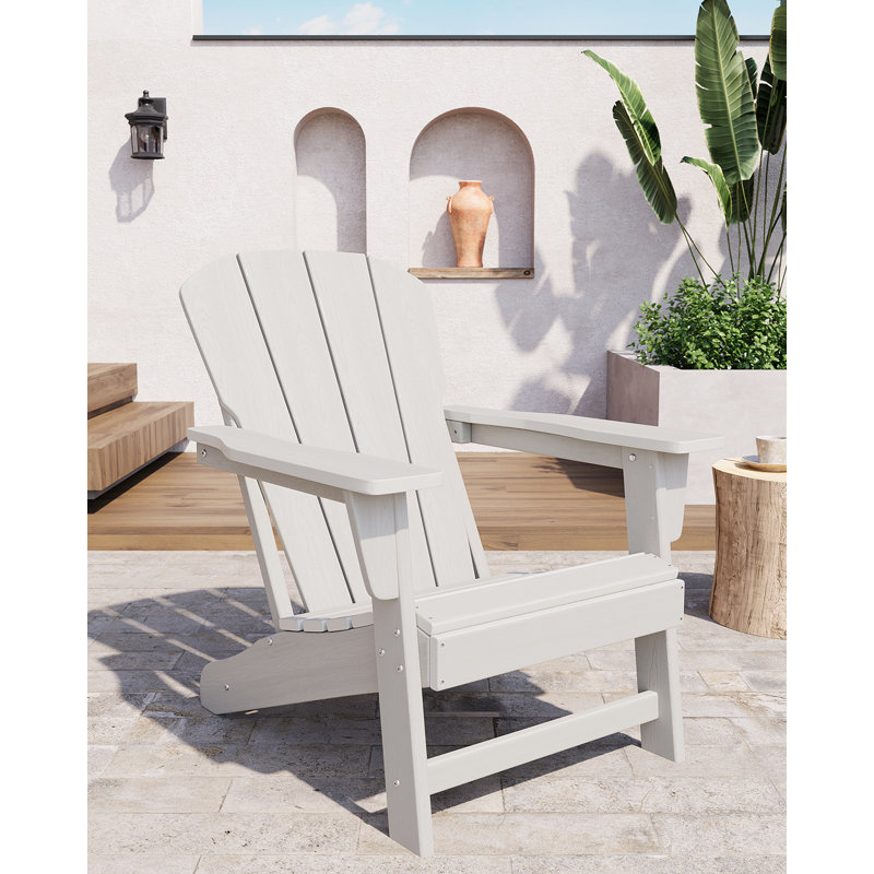 Oversized Adirondack Chair, 380 LB Capacity HDPE Poly Lumber Patio Chair, Weather Resistant Wood Grain Texture, for Garden, Lawn, Deck, Porch, Firepit