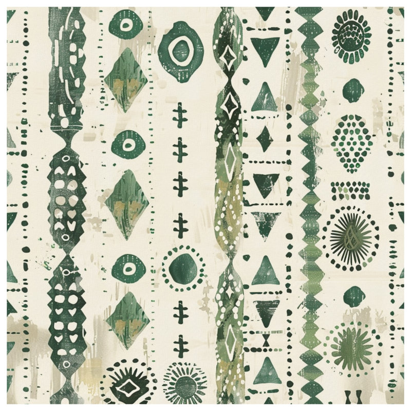 Couvertures vertes à motif tribal, L 50 po x H 60 po
