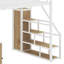 Lit mezzanine double en métal avec garde-robe de rangement-2002319326
