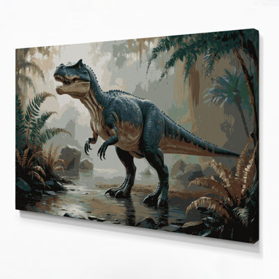 Art mural sur toile vert dinosaure baryonyx