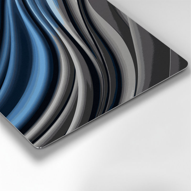 Gradient Abstract 97, art mural gris en métal, H 11 po x l 14 po