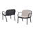Outdoor PP Club Chair, Black Frame With Beige Cushion, Set Of 2-287224861-287224860