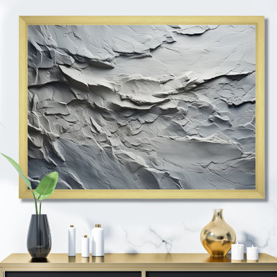 Grey And White Stone River IV - Abstract Wall Art Print