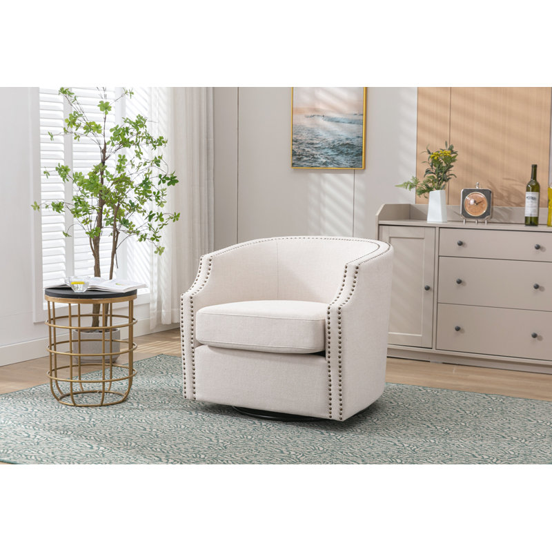 Chaise pivotante 30,5 po Pimm, Mélange de polyester beige