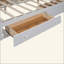 Lit en bois avec armoire, tablette et prises tout-en-un