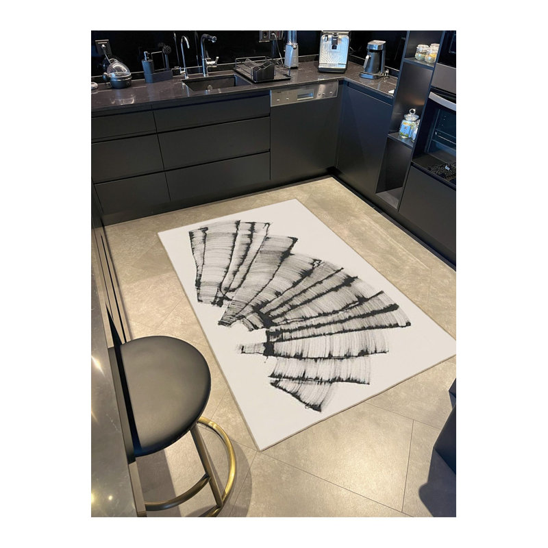 Tapis tissé à base de peinture et tapis lavable, Carré 3 pi 3 po