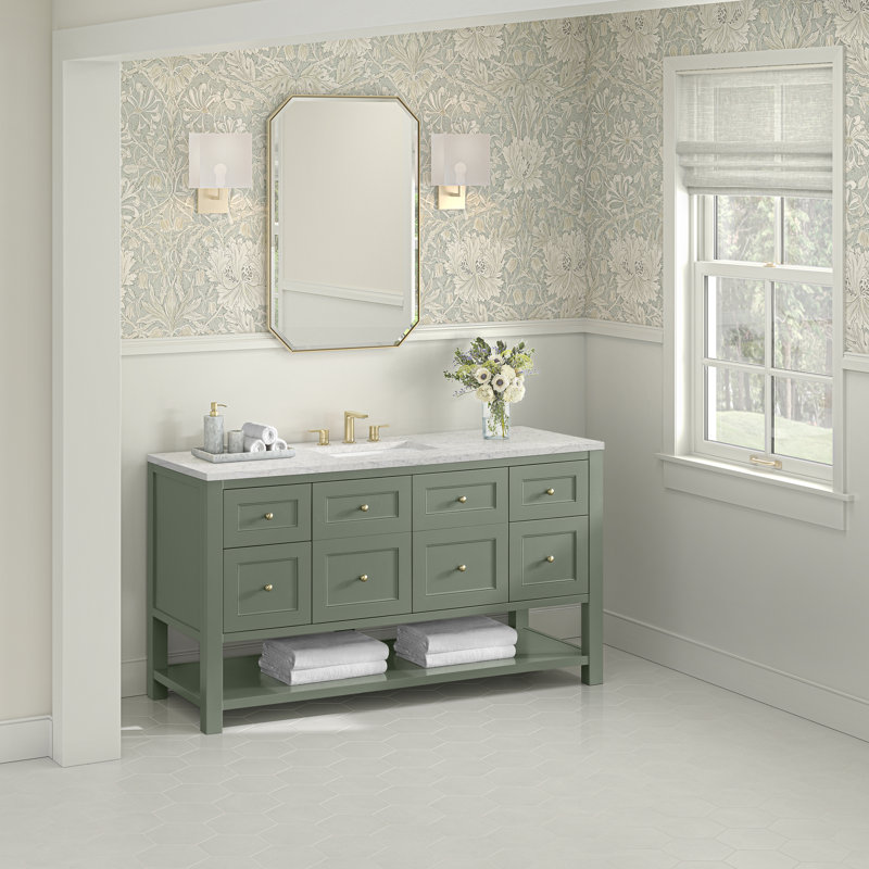 Breckenridge 60'' W Single Vanity, Eternal Jasmine Pearl, Smokey Celadon, Widespread