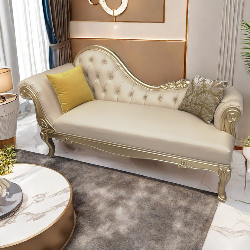 Méridienne rembourrée American, Chaise longue à accoudoir gauche