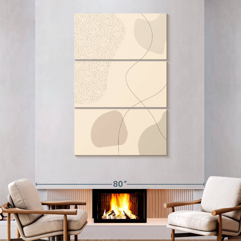 Avery Mid-Century brun abstrait III, H 74 po x l 48 po