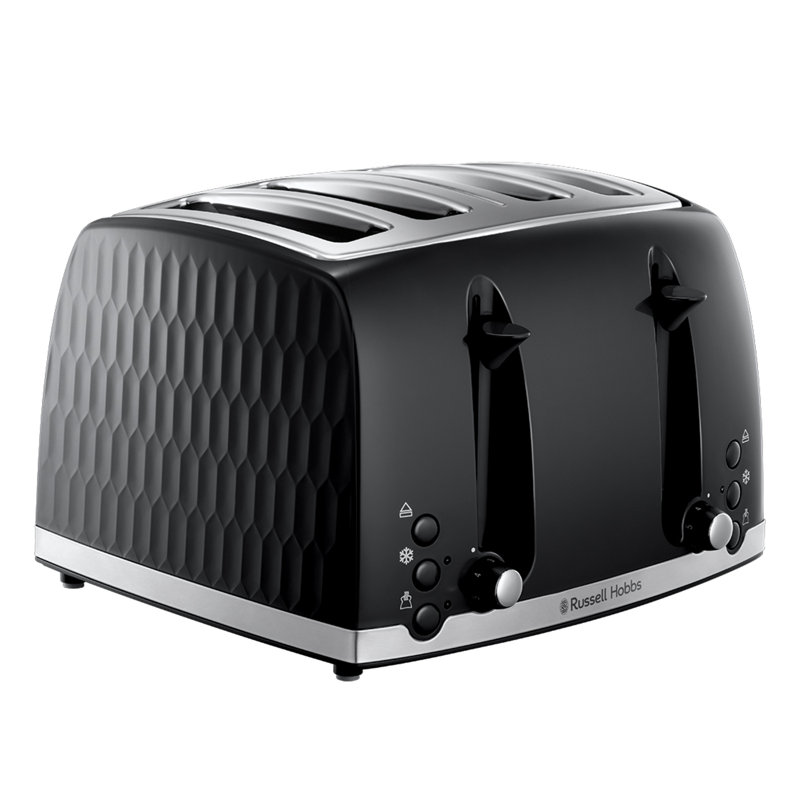 Russell Hobbs 4 Slice Honeycomb Toaster, Black