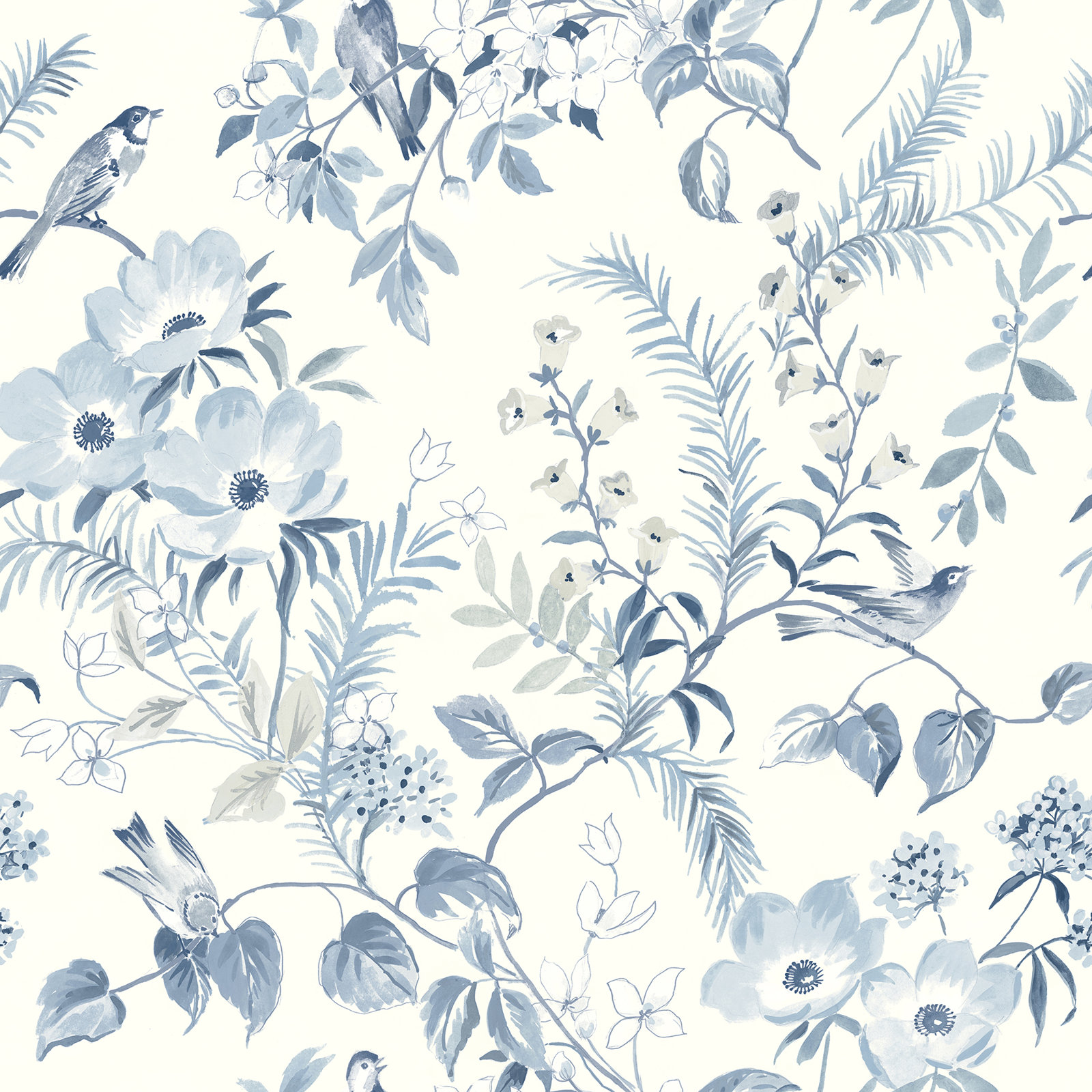 Harton Wallpaper Roll, Blue