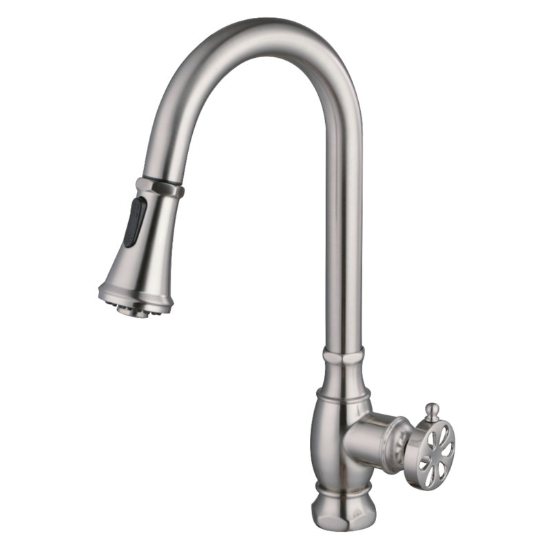 Kingston Brass Belknap Single-Handle Pull-Down Kitchen Faucet, Brushed Nickel