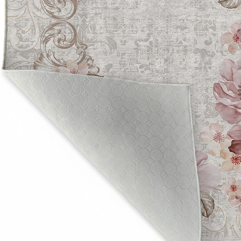 Luxury Hall Carpet - 100% Velvet Fabric, 3.3 x 9.8 ft | 100% Cotton Sole, Pile Height: 0.4 in, Total Height: 0.5 in | Antibacterial, Non-Slip, Machine Washable, 3D Digital Printing | Elegant Design for Home Décor