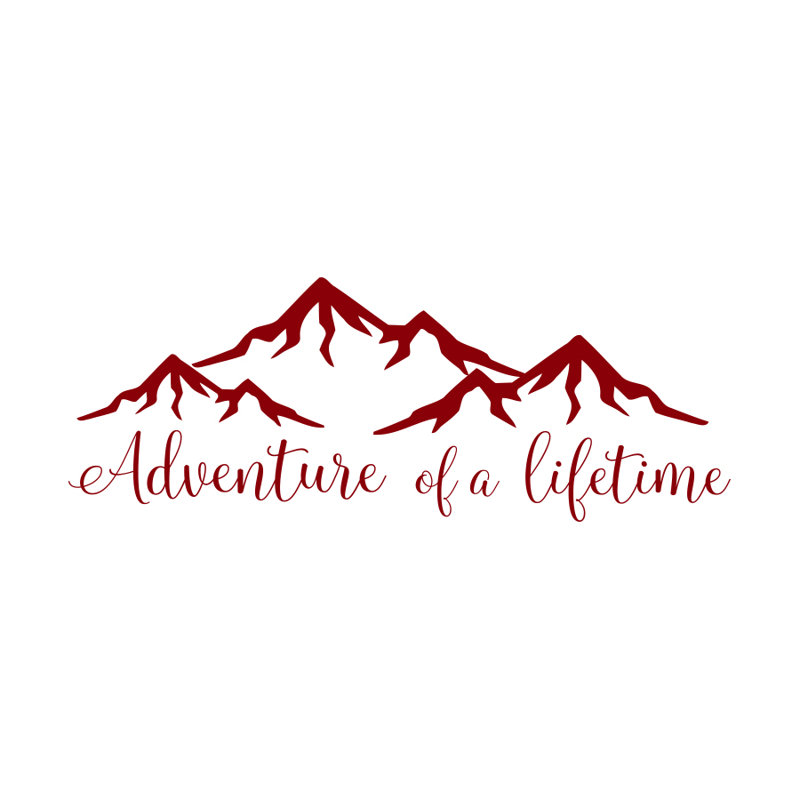 Adhésif décoratif citation «Adventure of a Lifetime», Mauve / Rouge