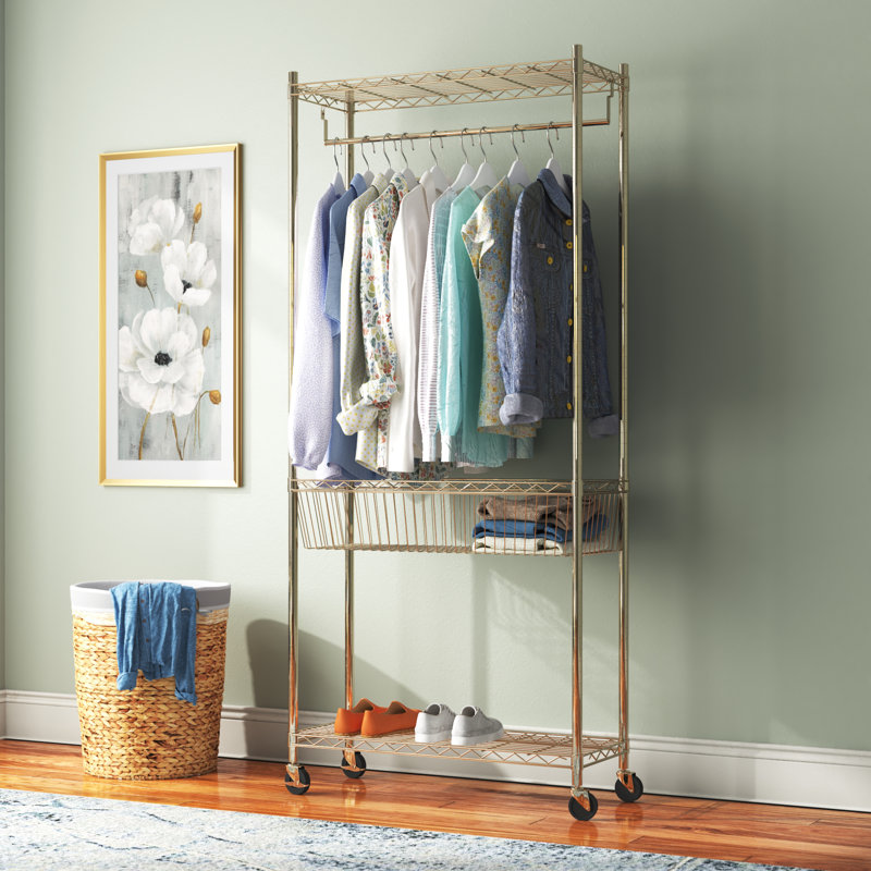 Syracuse 35.5'' Metal Rolling Clothing Rack
