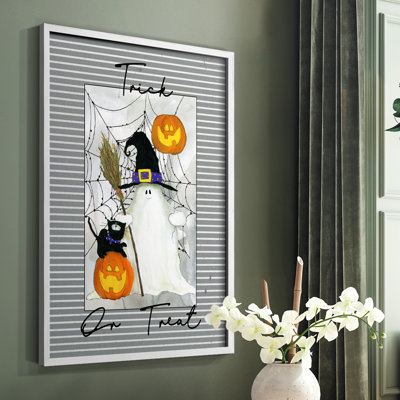 Trick or Treat Ghost Framed Print - Solid Wood