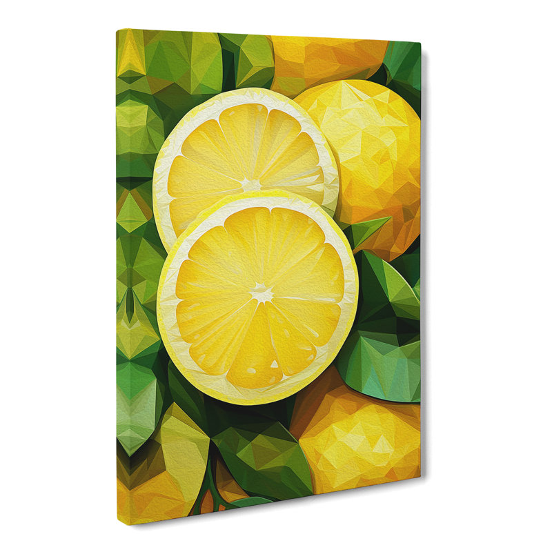 Lemon Fruit Geometric - Wrapped Canvas, 50cm H x 35cm W x 3cm D