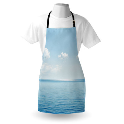 Rosecliff Heights Blue White Apron Unisex Tropical Landscape Adult Size Blue White