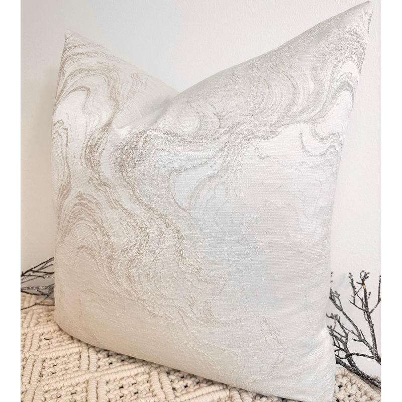 Abstract Beige Square Throw Pillow Cover