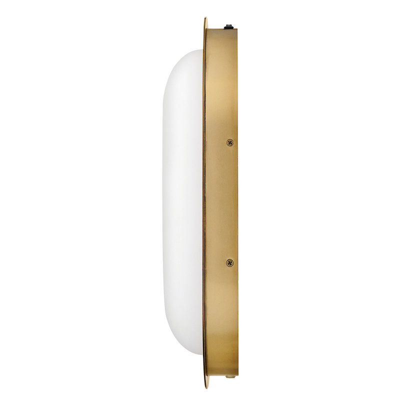 Heritage Brass Midcentury LED Vanity Light with Opal Glass Shade