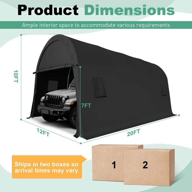 Auvent portatif 10 x 10, H 116,50 po x l 236 po x P 143 po