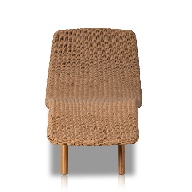 Portia Outdoor Teak Chaise Lounge, Natural, Natural Teak