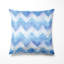 Coussin décoratif Boho - Coussin contemporain à imprimé chevron bleu et blanc-125946908