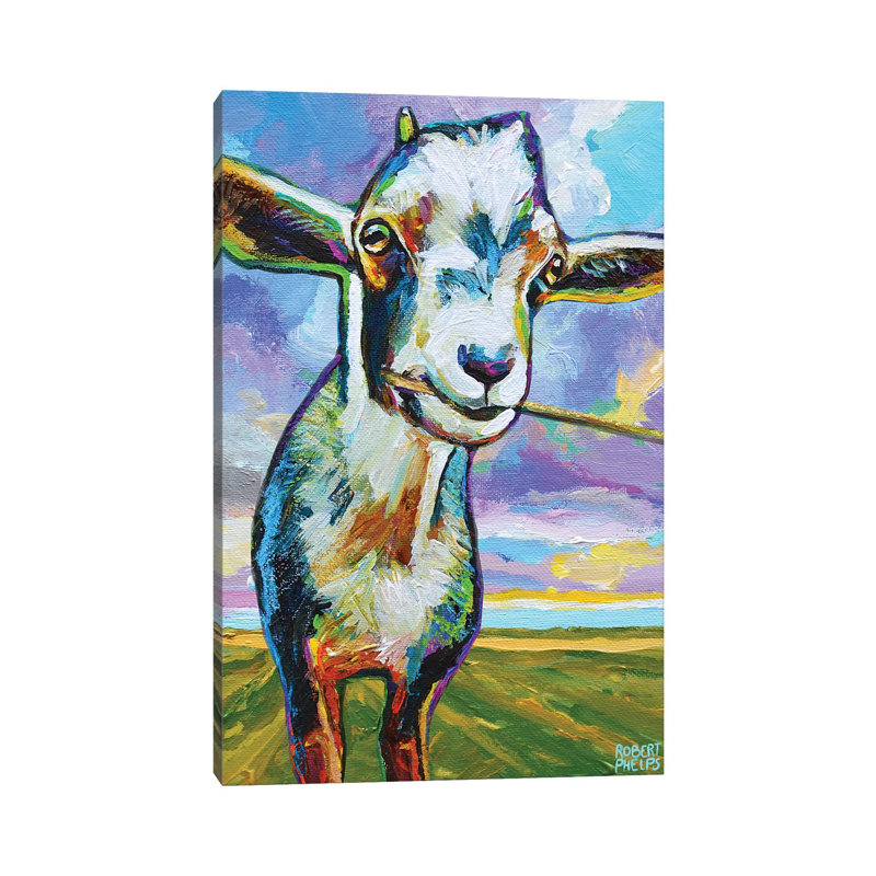 " Theo The Goat In The Field " by Robert Phelps, H 18 po x l 12 po x 1,5 po