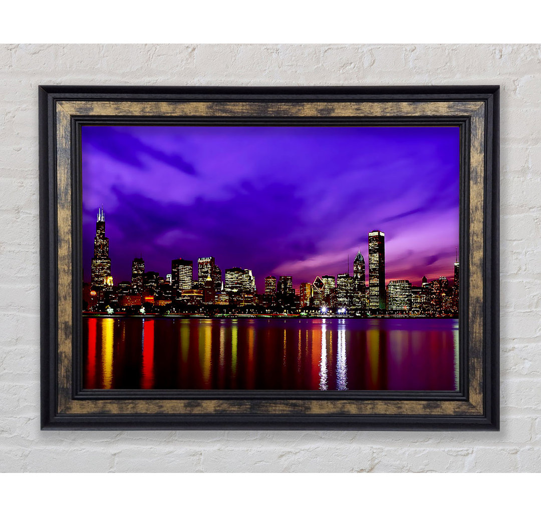 New York Harbour Purple - Einzelner Bilderrahmen Kunstdrucke