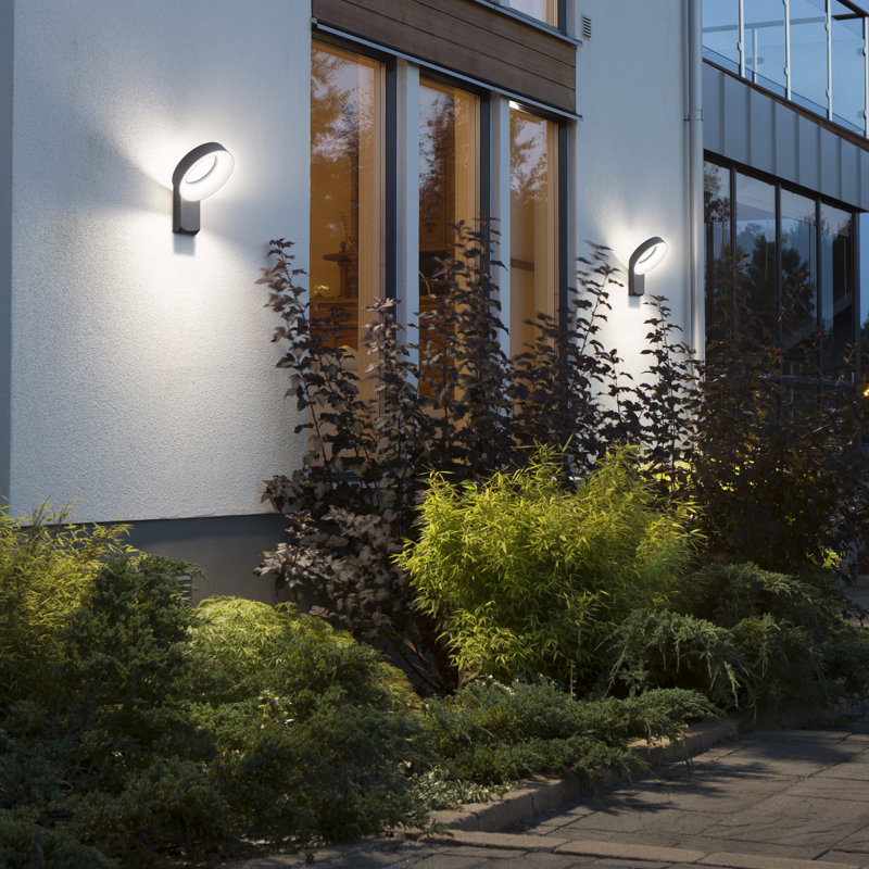 Anthracite 35.5cm H Integrated LED Outdoor Armed Sconce