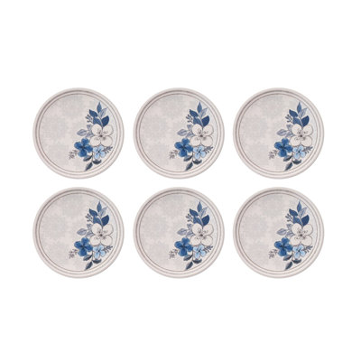 Elegant Dessert Plate Set (6 Pieces), 100% Ceramic, 7.6 x 7.6 x 0.8 inches | Dishwasher & Microwave Safe | Perfect for Serving Cakes, Pastries, and Desserts | Stylish Addition to Your Tableware Collection