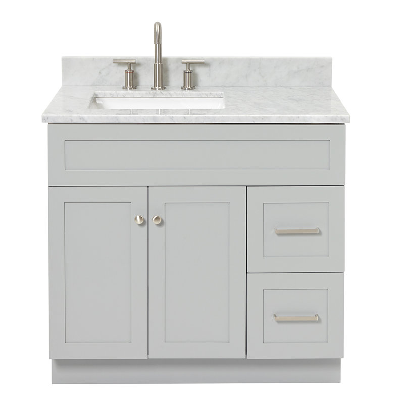 Partham 37" Single Bathroom Vanity Set, Gray