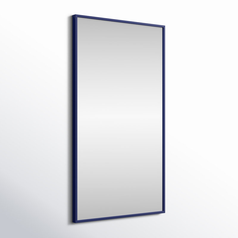 Sabine Metal Rectangle Wall Mirror, 36" x 20", Blue