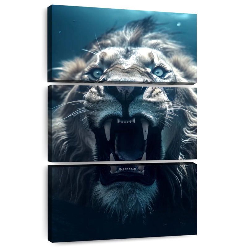 Brampt Lion Swimming, 38" H x 24" W