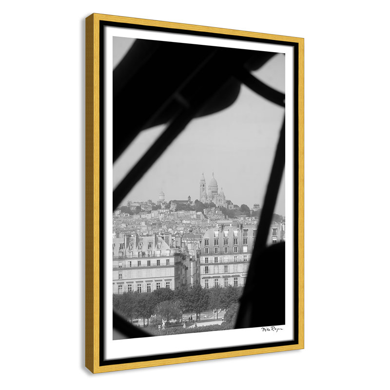 Sacré-Couer - reproduction de Paris par Mike Ragan, Toile avec cadre flottant or, H 19,5 po x l 13,5 po x P 2 po